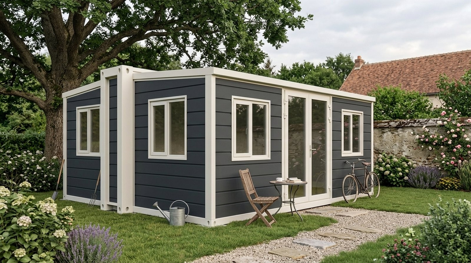 Le Mini 26 m² — l'atelier lumineux, porte sur le long côté